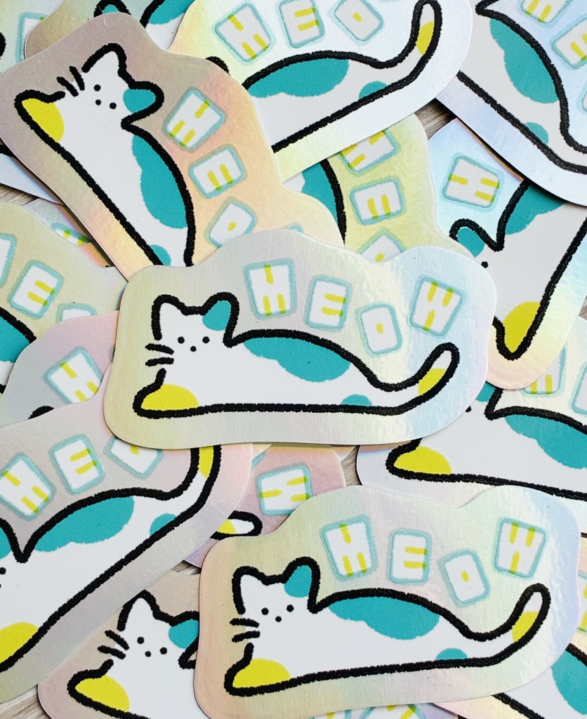キラキラねこステッカー