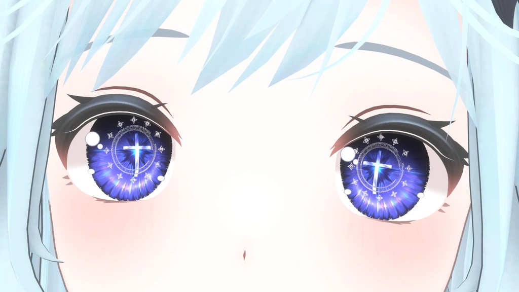 セラフィナ専用 十字架の瞳アイテクスチャ MA対応ギミックセット カラー変更用PSDあり