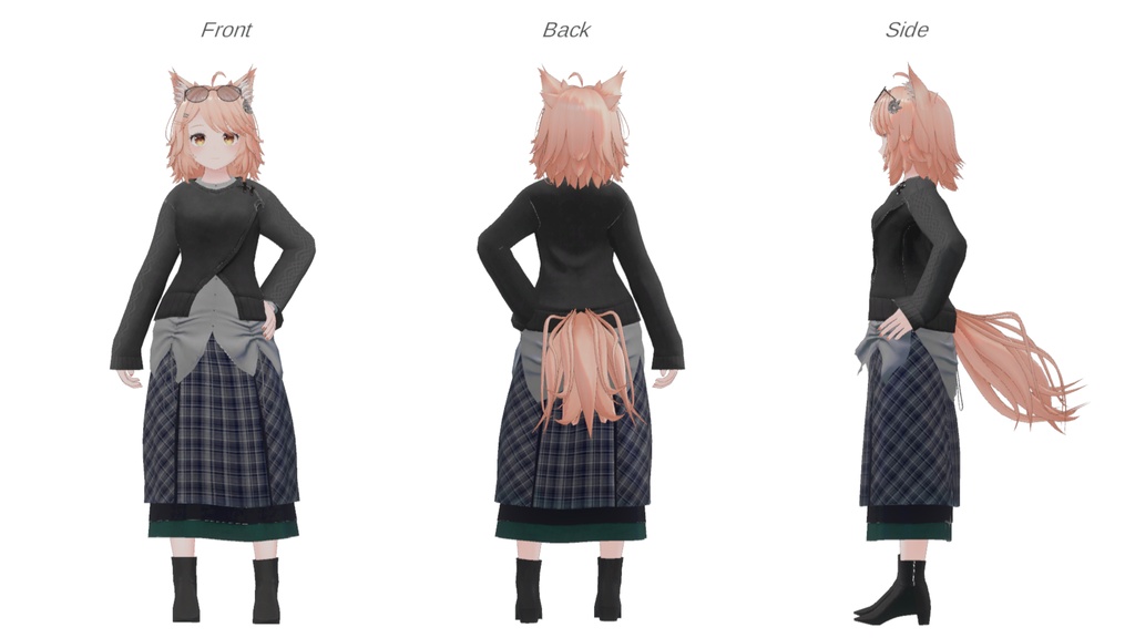 セラフィナ/ミロワール対応 チェックスカートのモード系コーデ MA対応