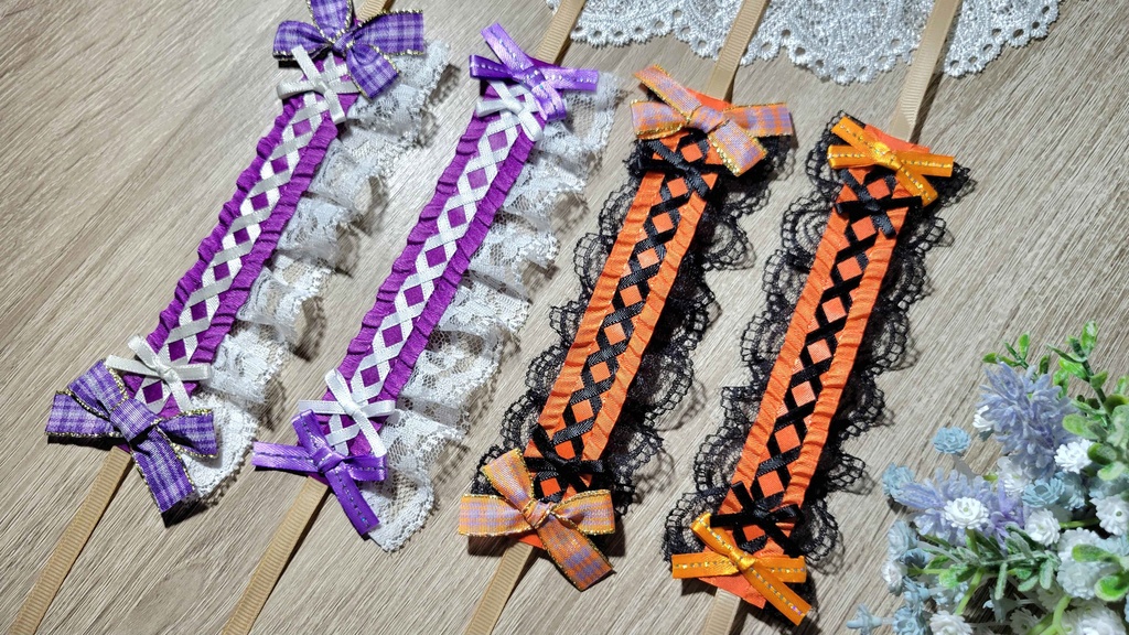 【13cm～ぬい向け】ハロウィン風リボンヘッドドレス