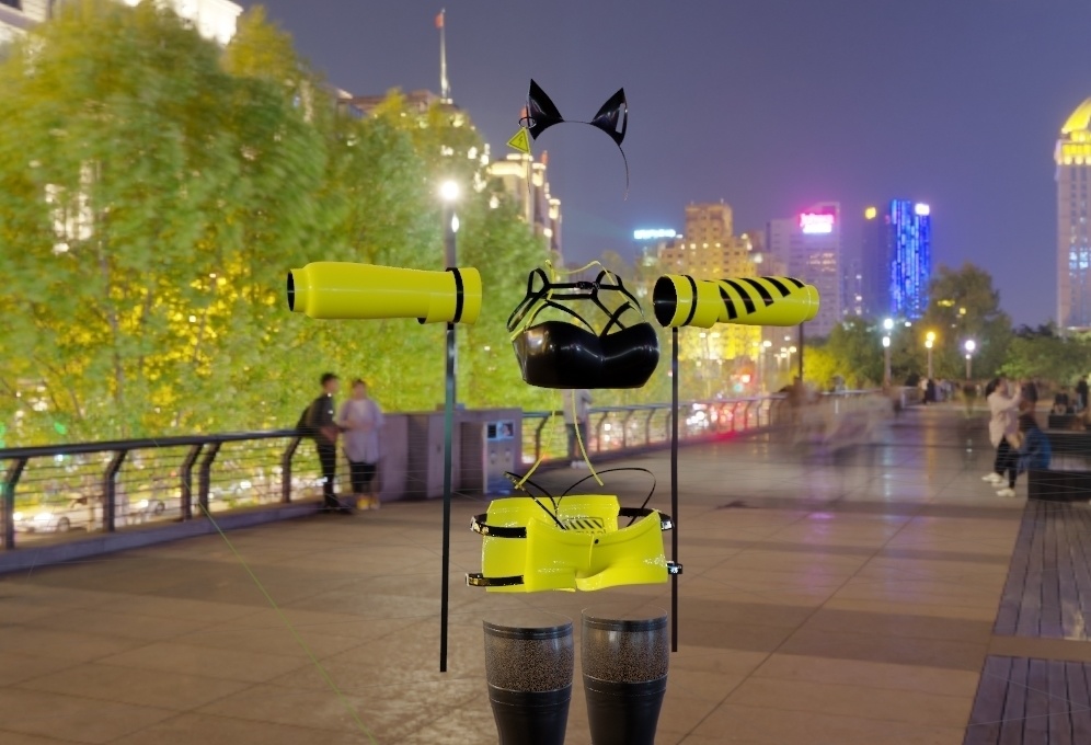 "Highlighter Aesthetic" Cyber Cat Outfit (Only Outfit Included)