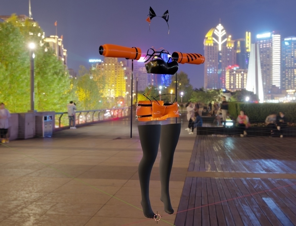 "Highlighter Aesthetic" Cyber Cat Outfit (Only Outfit Included)