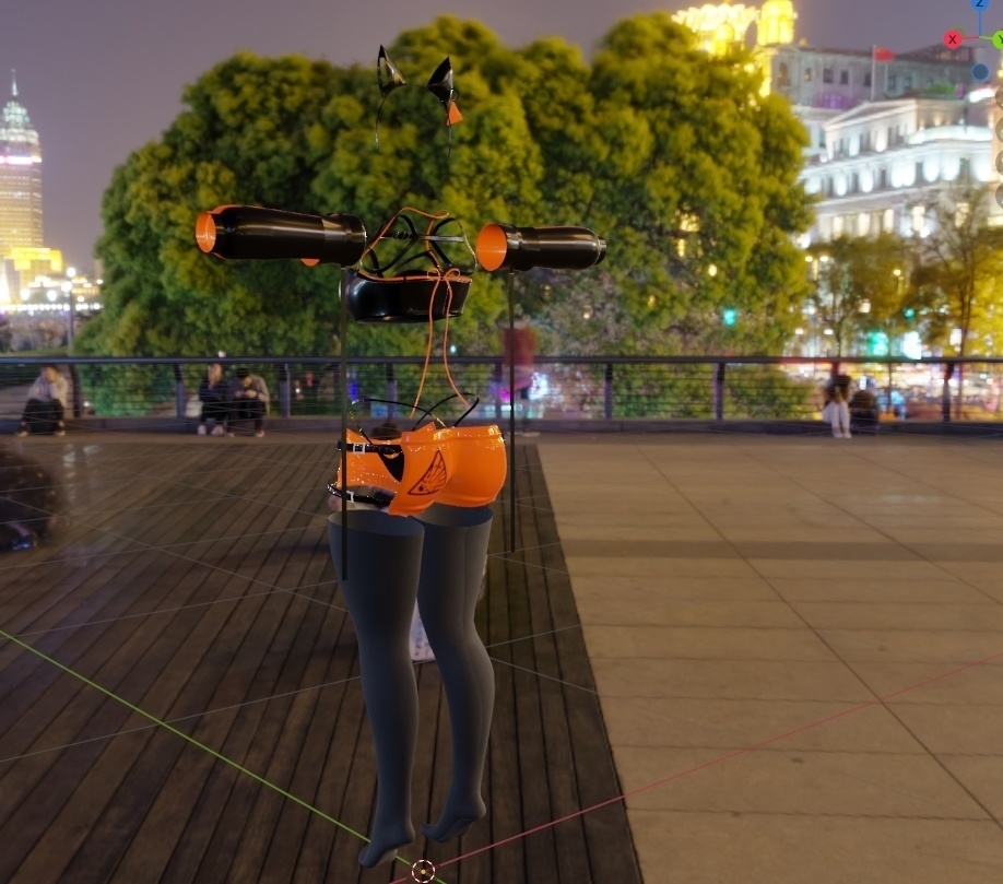 "Highlighter Aesthetic" Cyber Cat Outfit (Only Outfit Included)