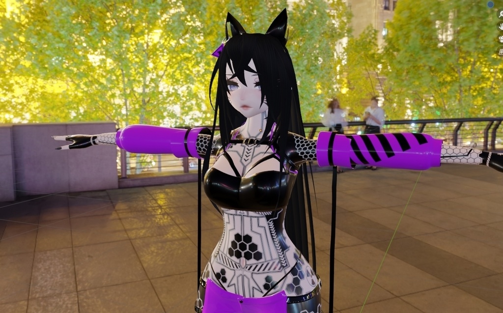"Highlighter Aesthetic" Cyber Cat Outfit (Only Outfit Included)