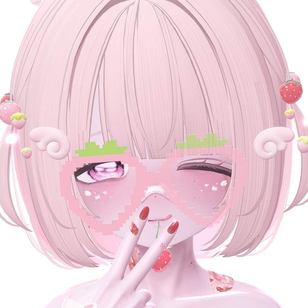 ꒰Free/無料꒱いちごメガネ𓊆 #005 𓊇