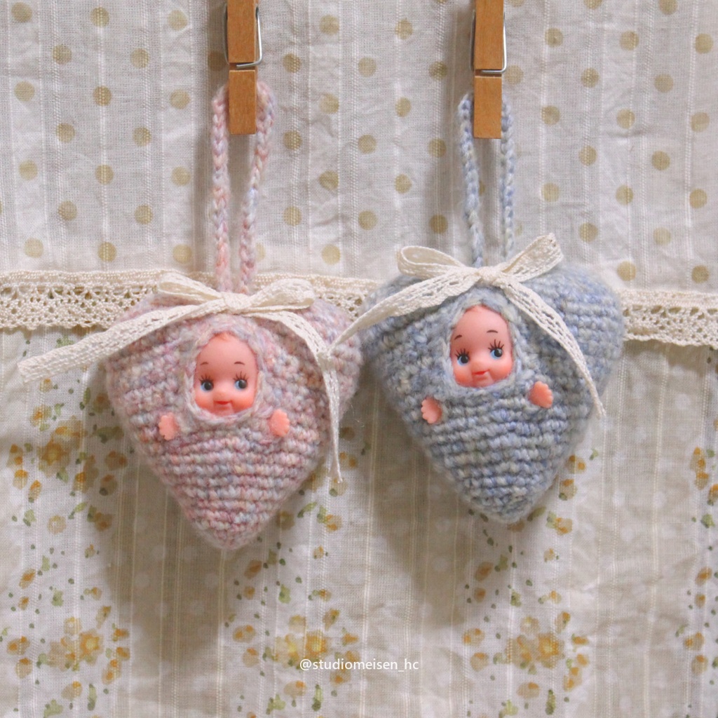 ハートのオーナメントキューピー