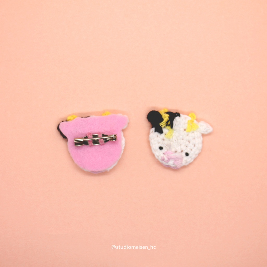 【ブローチ・アップリケ】うし