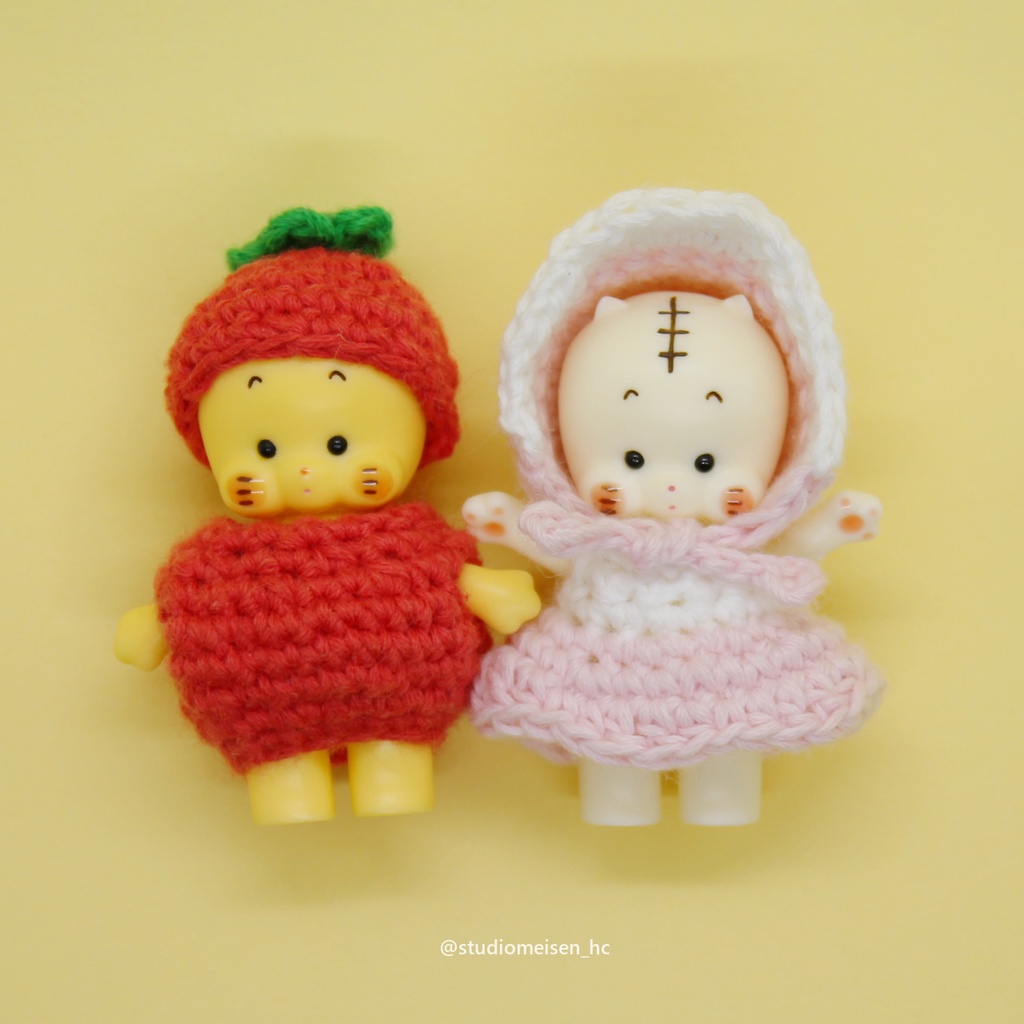 〔お洋服のみ〕ボンネット&ツートンワンピ