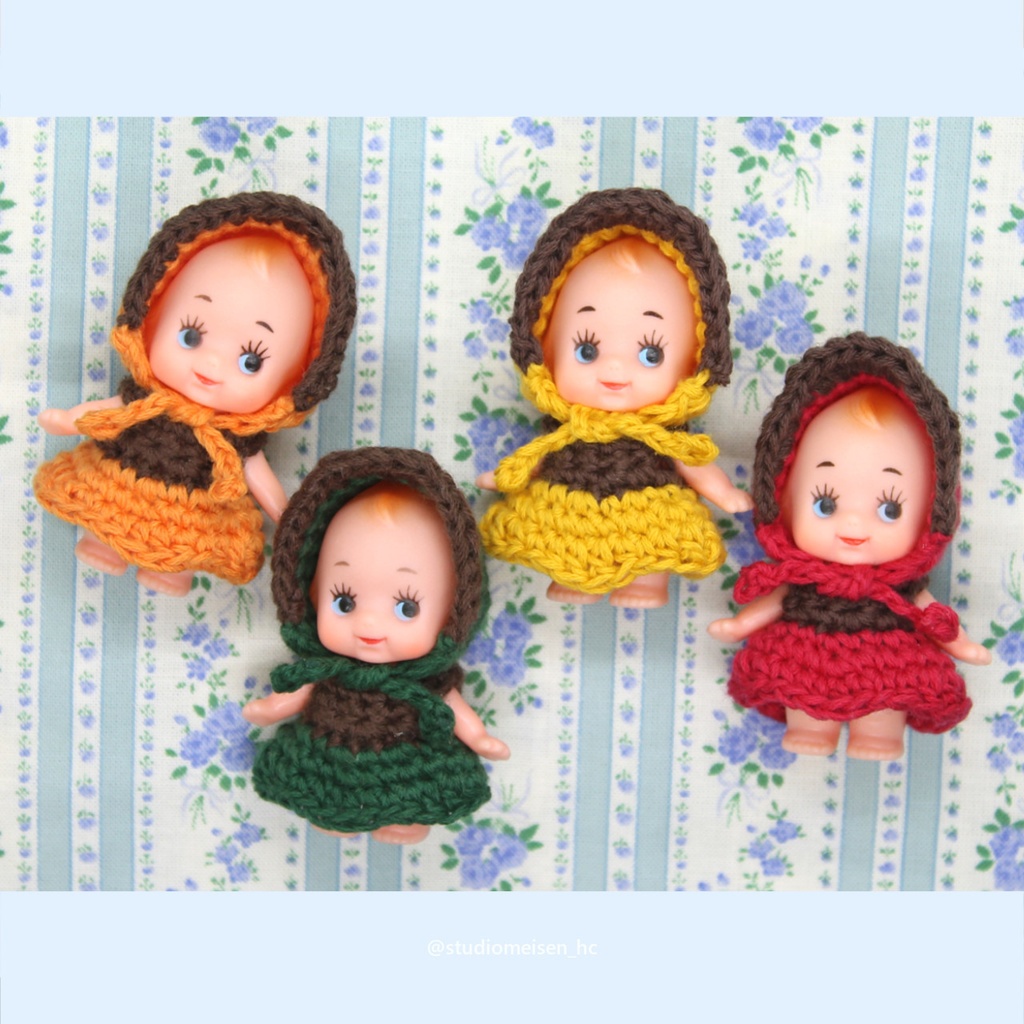 〔お洋服のみ〕ボンネット&ツートンワンピ(オータムカラー)