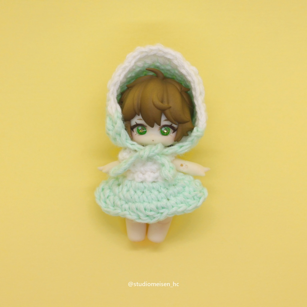 〔お洋服のみ〕ボンネット&ツートンワンピ(ウィンターカラー)