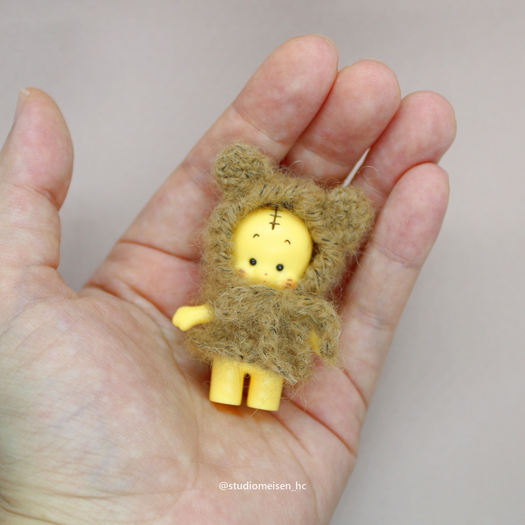 〔お洋服のみ〕ふんわり耳付きワンピ(ブラウン)