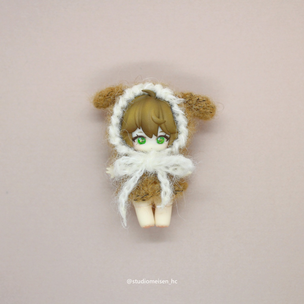 〔お洋服のみ〕ふんわり耳付きワンピ(ブラウン)