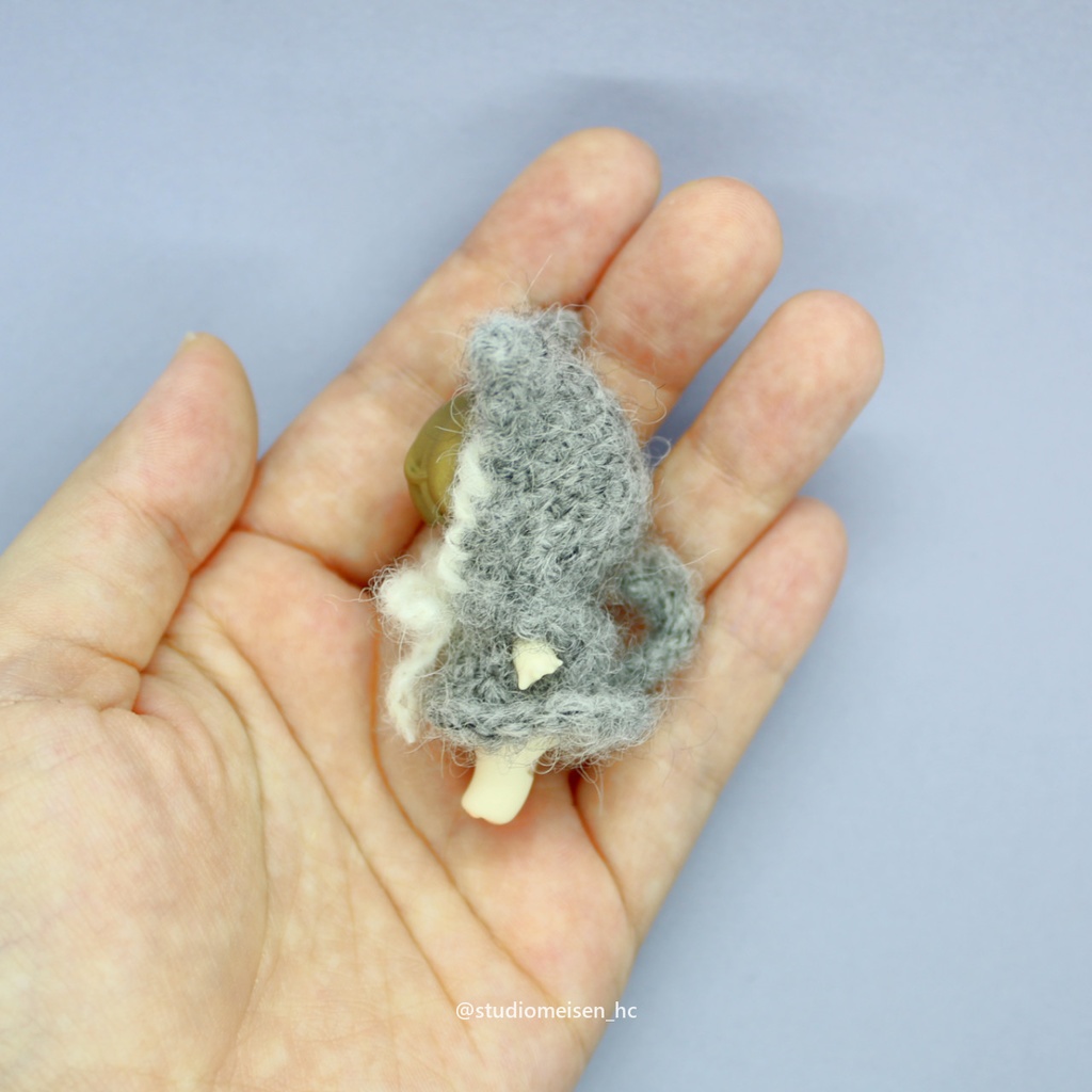 〔お洋服のみ〕ふんわり耳付きワンピ(グレー)