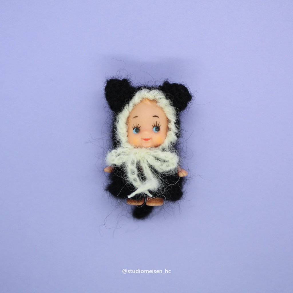 〔お洋服のみ〕ふんわり耳付きワンピ(ブラック)