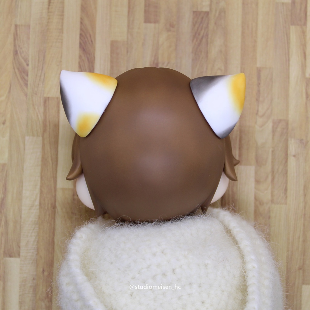 〔レジンウィッグ〕子猫わたあめ(1/6子猫ヘッド)①チョコレートカラー