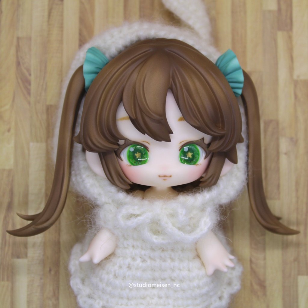 〔レジンウィッグ〕子猫わたあめ(1/6子猫ヘッド)①チョコレートカラー