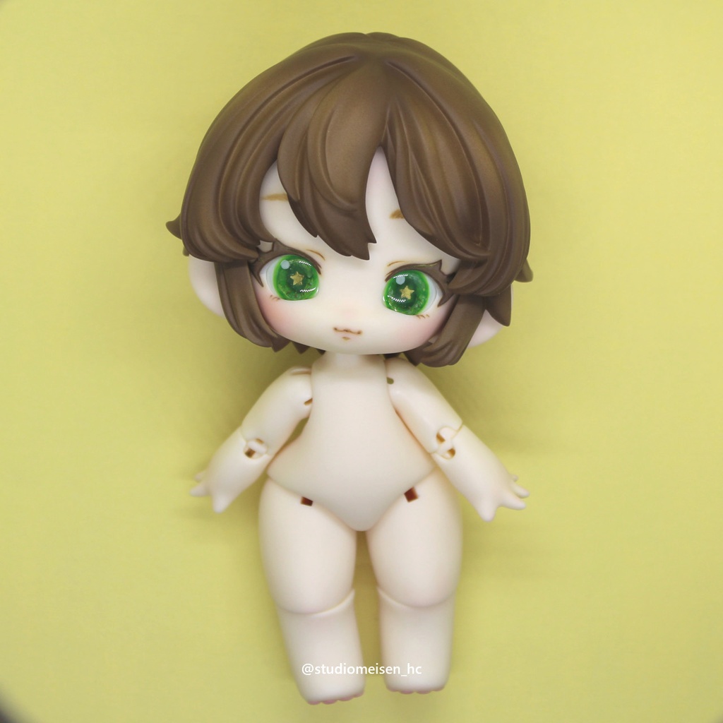 〔レジンウィッグ〕子猫わたあめ(1/6子猫ヘッド)①チョコレートカラー