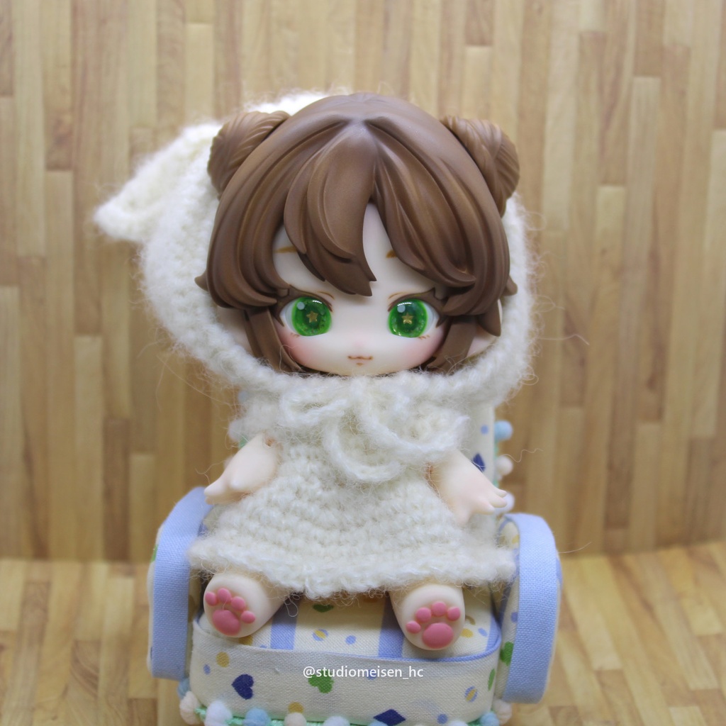 〔レジンウィッグ〕子猫わたあめ(1/6子猫ヘッド)①チョコレートカラー