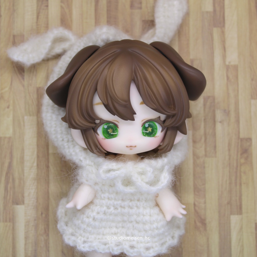 〔レジンウィッグ〕子猫わたあめ(1/6子猫ヘッド)①チョコレートカラー