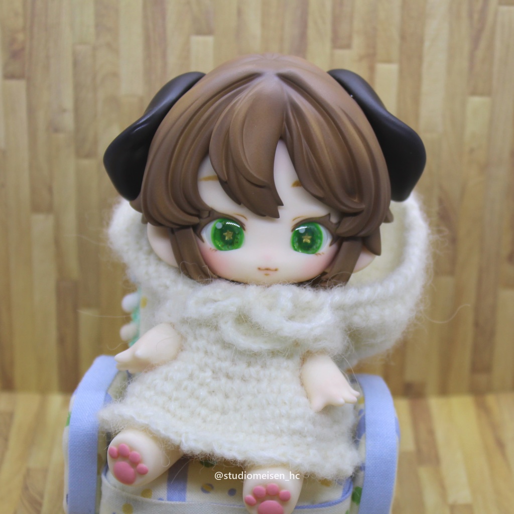 〔レジンウィッグ〕子猫わたあめ(1/6子猫ヘッド)①チョコレートカラー