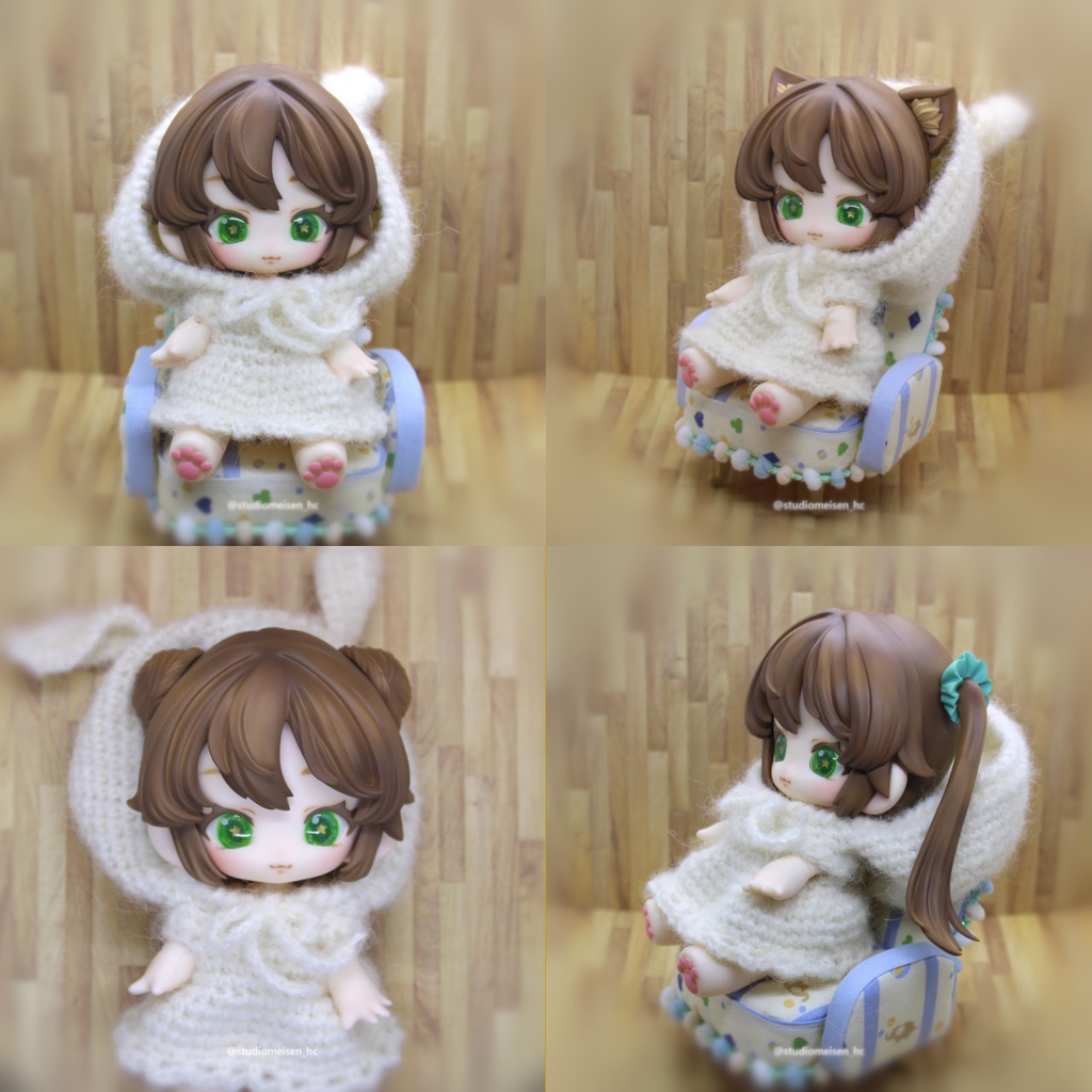〔レジンウィッグ〕子猫わたあめ（1/6子猫ヘッド）①チョコレートカラー
