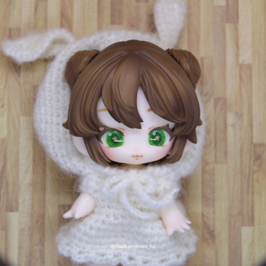 〔レジンウィッグ〕子猫わたあめ(1/6子猫ヘッド)①チョコレートカラー