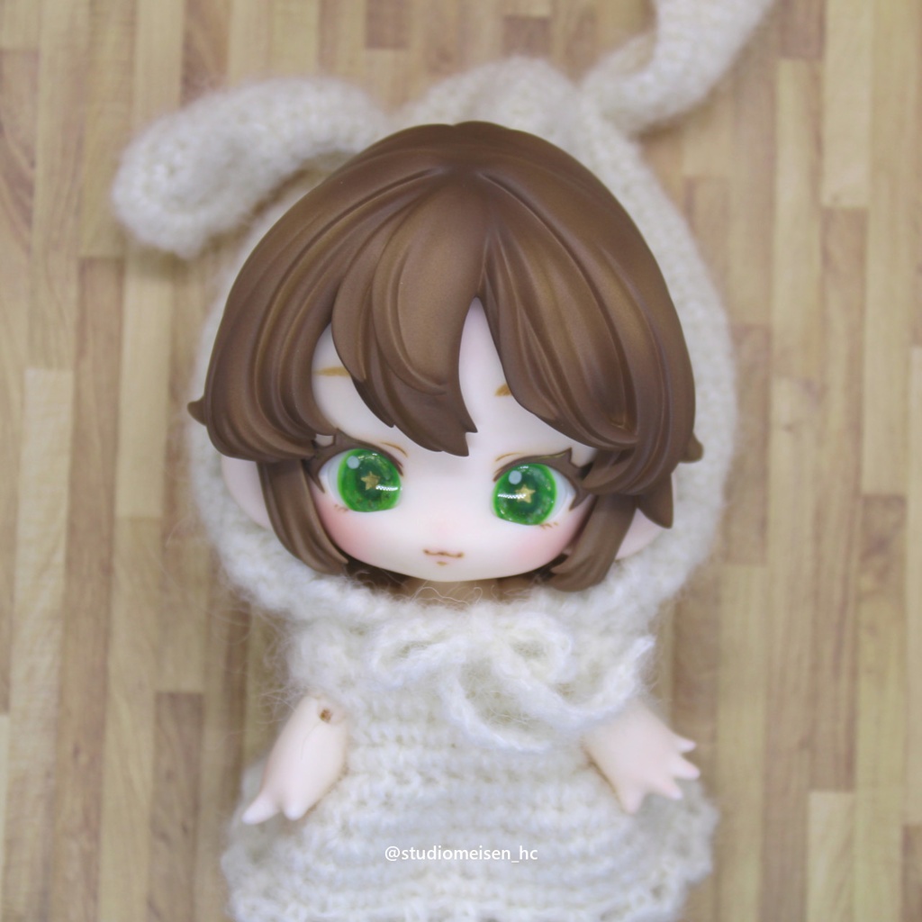 〔レジンウィッグ〕子猫わたあめ(1/6子猫ヘッド)①チョコレートカラー