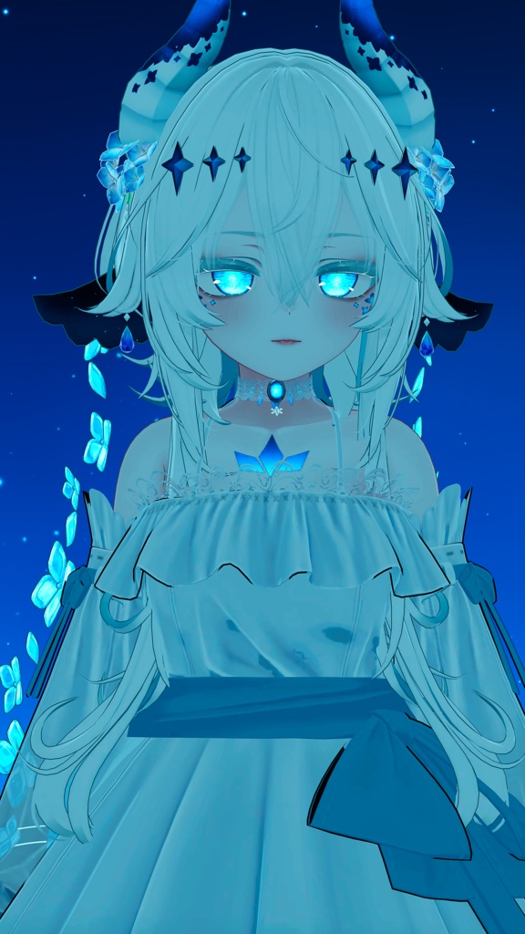 【VRChat想定】雪降りのチョーカー