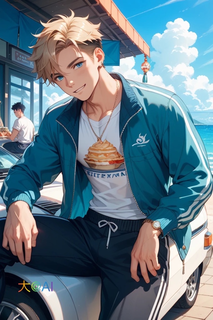海辺のイケメン