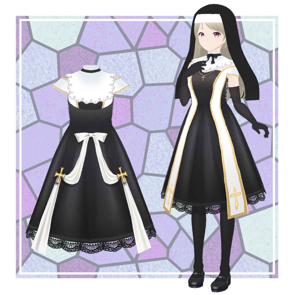 【VRoid】シスター風ストラドレス