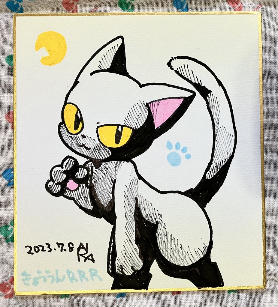 オリジナル ミニ色紙 クロネコ