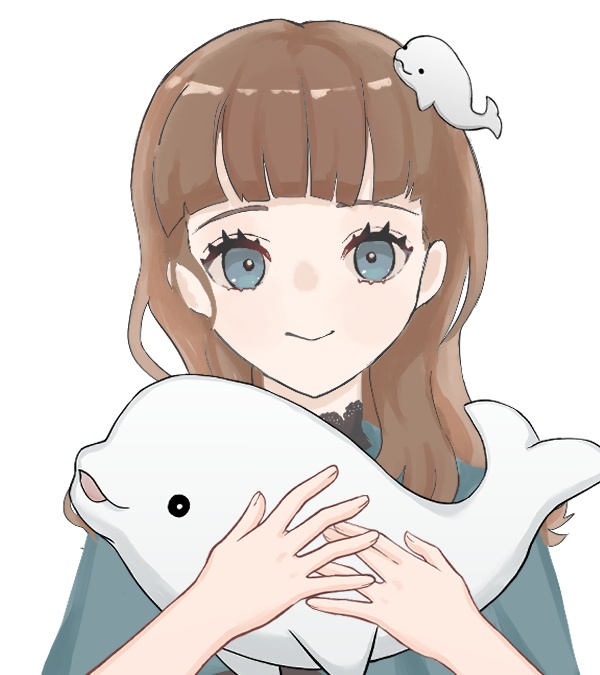 【手素材】シロイルカのぬいぐるみ🐬