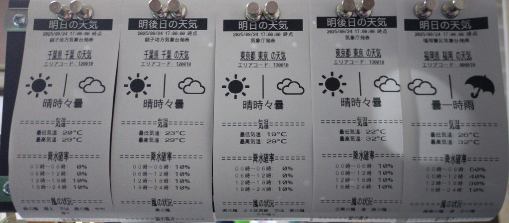 天気予報印刷 for Thermal Printer(Ver 1.3.0)