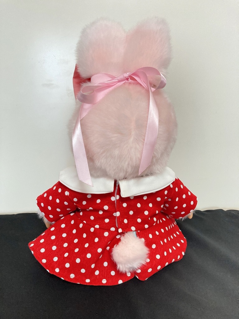 やわらかモンチッチ やわらかチムたん用洋服 水玉赤ワンピース