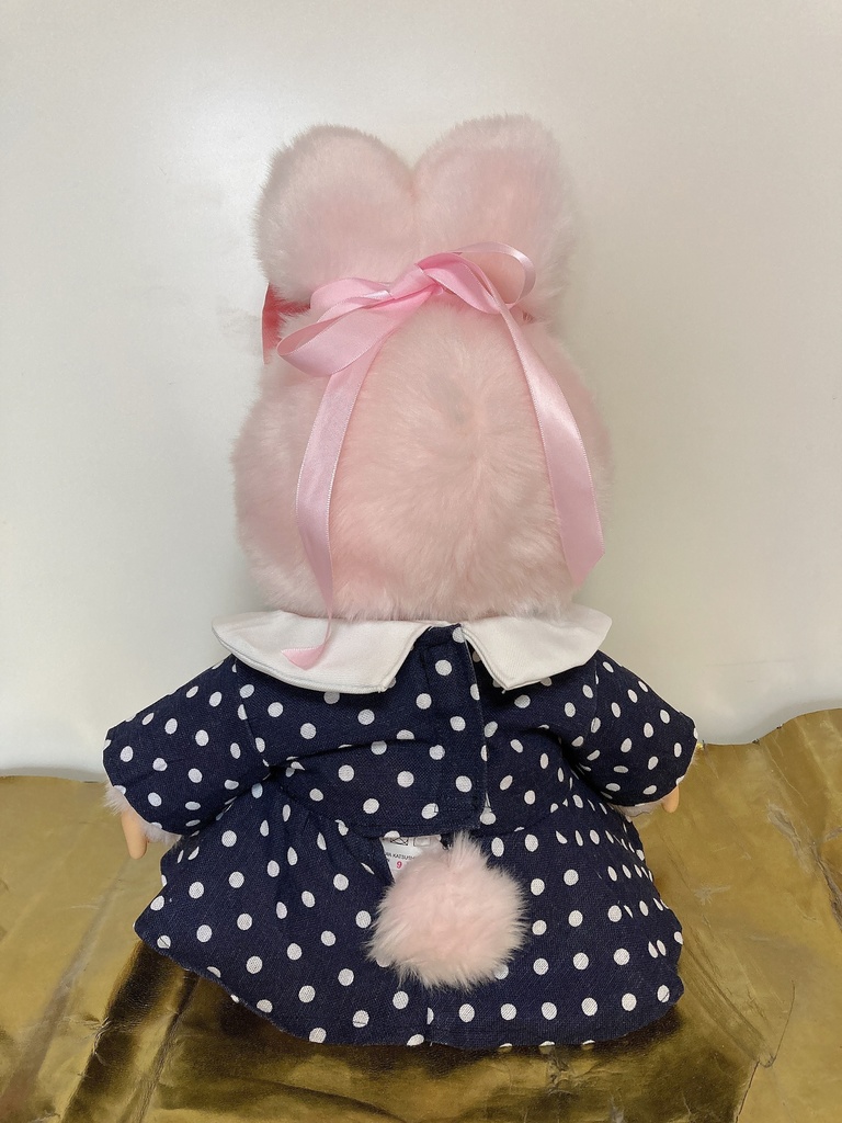 やわらかモンチッチ やわらかチムたん用 洋服 水玉黒ワンピース