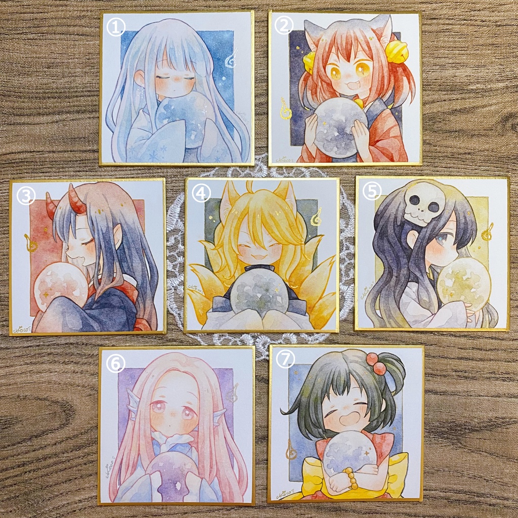 豆色紙【月と妖怪】
