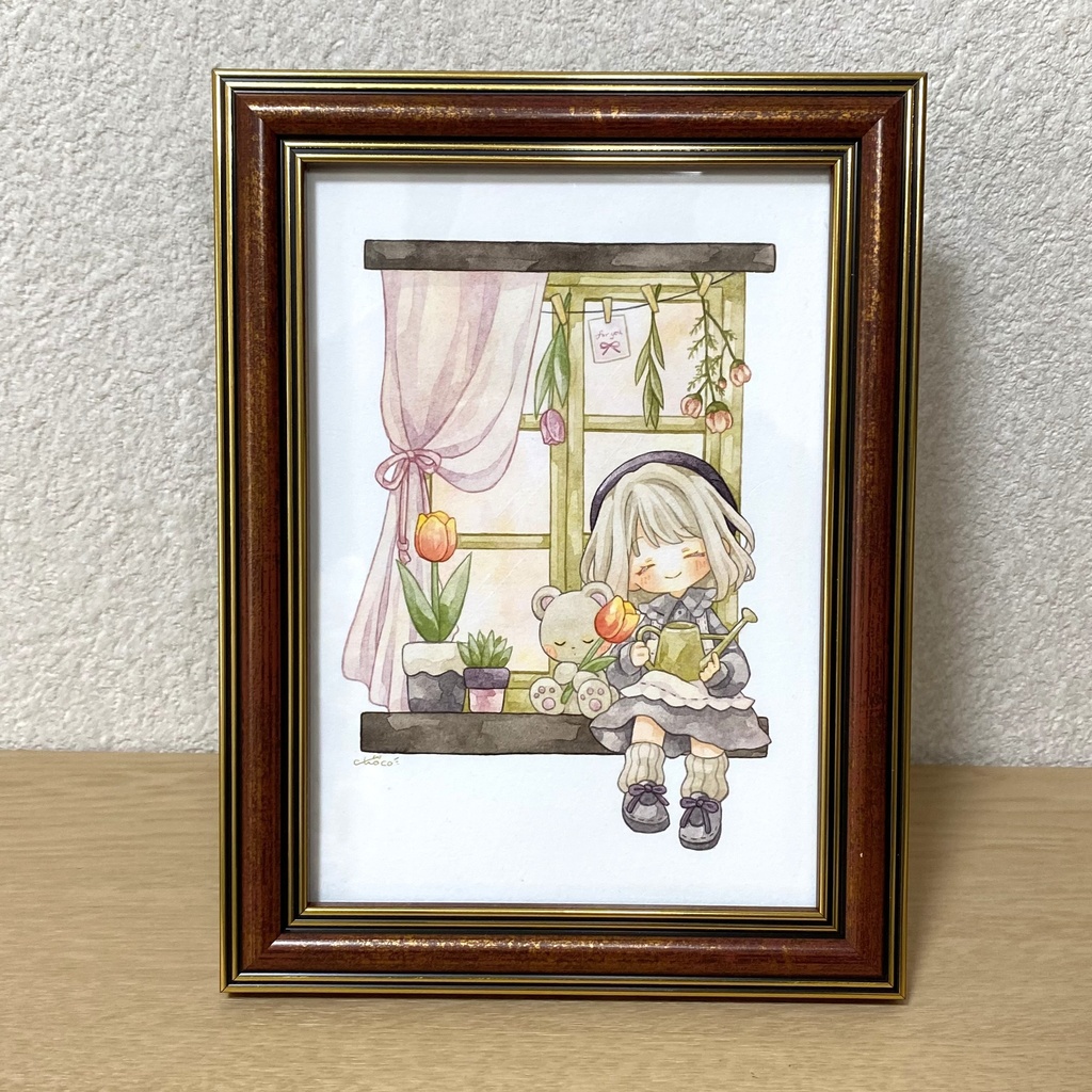 原画「窓辺のぽかぽか」