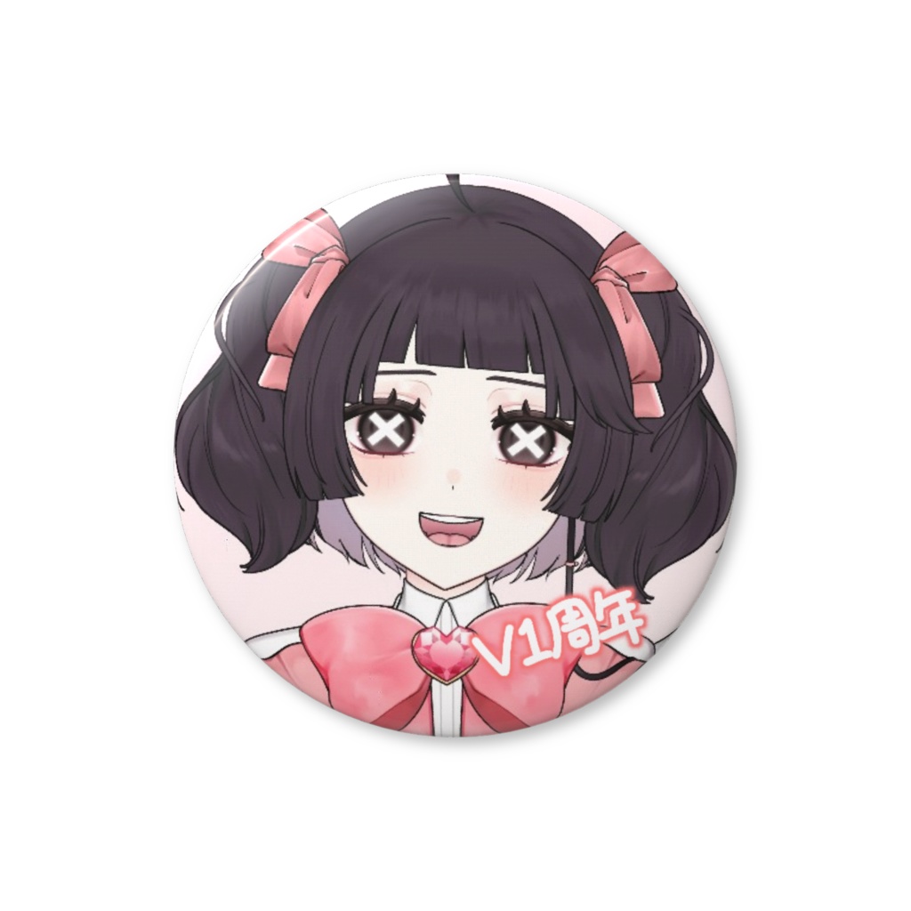 【1周年】新モデル缶バッジ(にっこり)【笑咲ゆぺ】