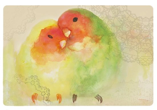 ポストカード「LoveLove ラブバード」