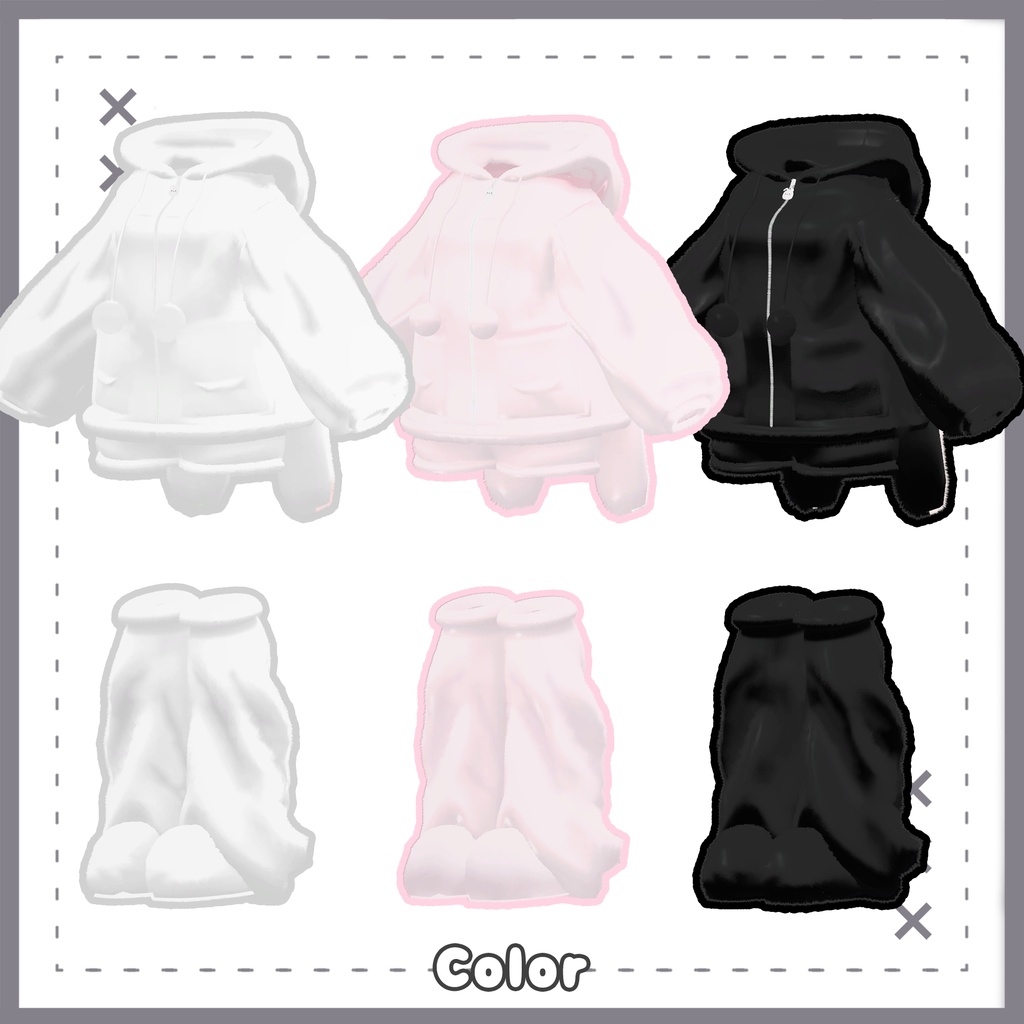 ✨️セール中✨️うさみみパーカーセット【11アバター対応】