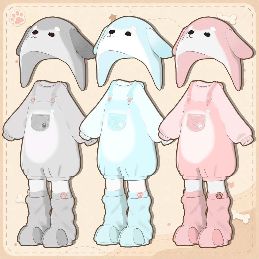 ちびわんこコーデ【まめふれんず対応】