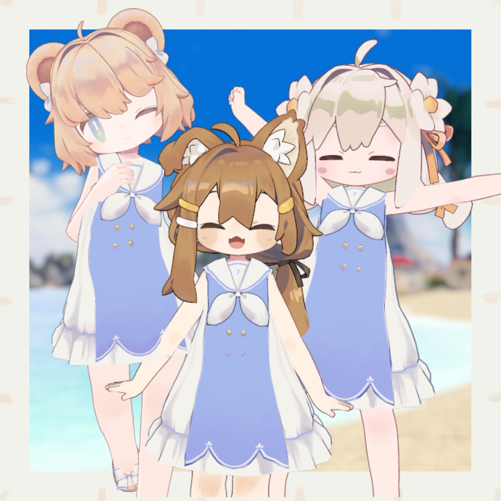 【複数アバター対応】マリンワンピ