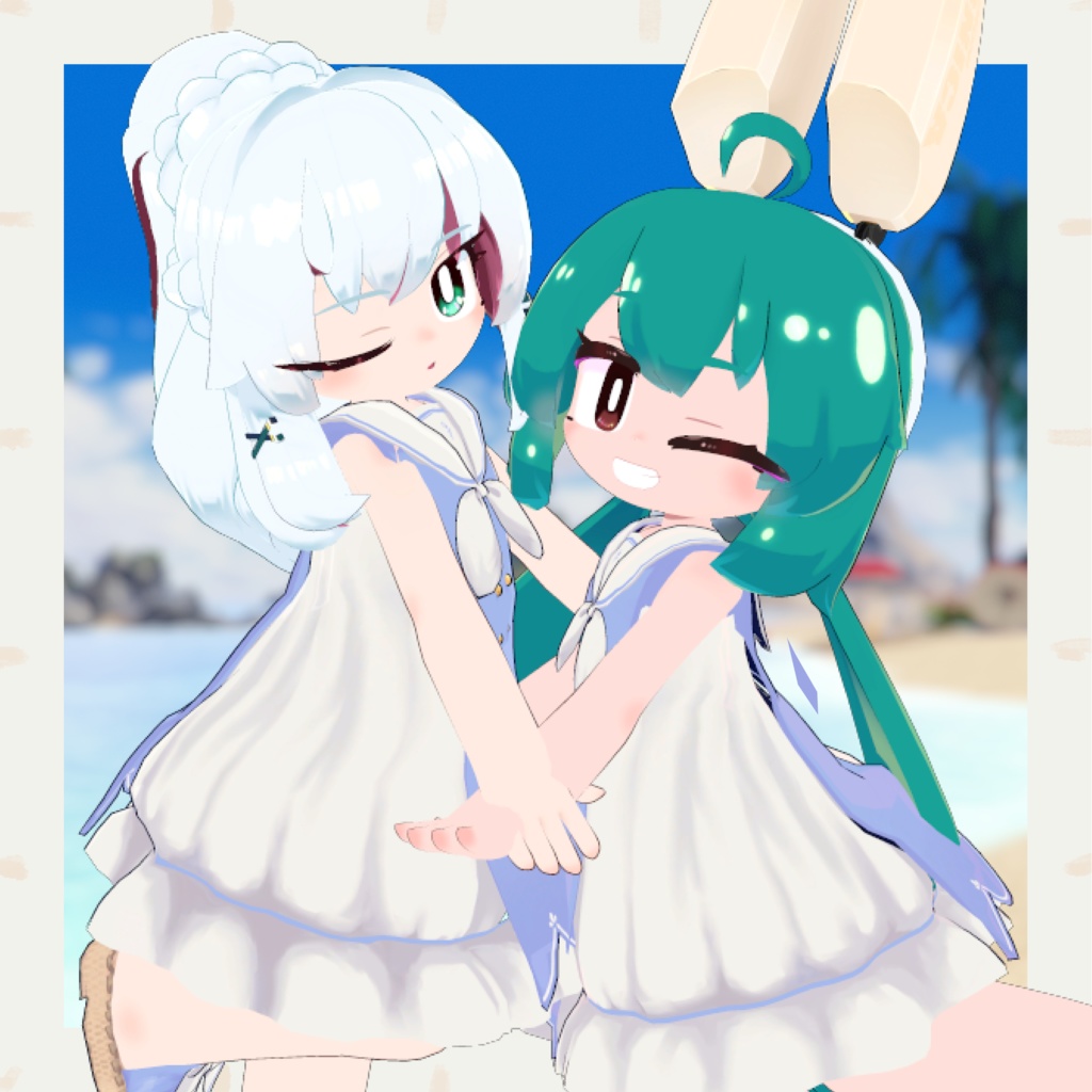 【複数アバター対応】マリンワンピ