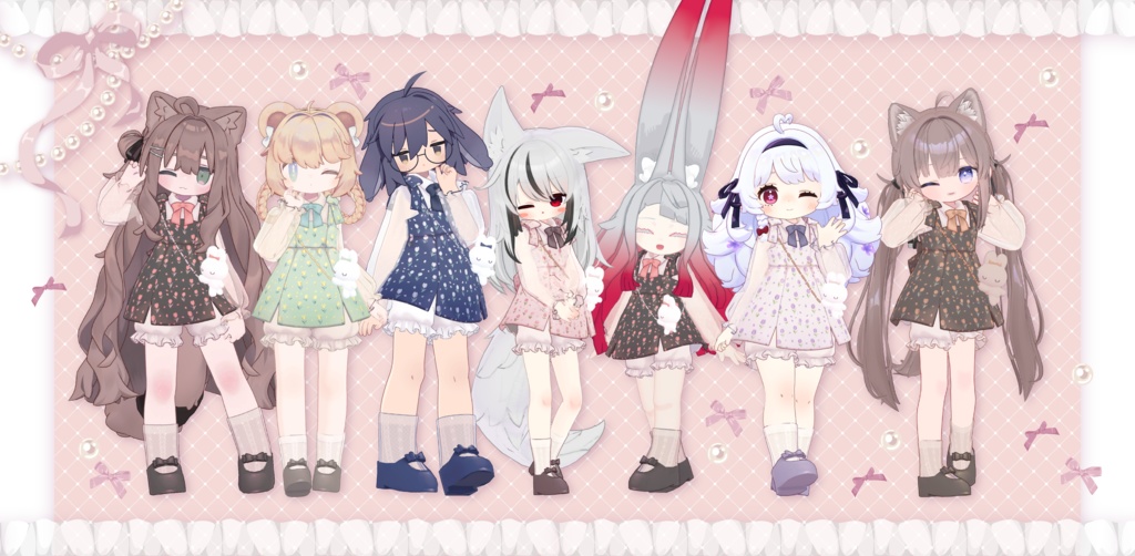 チューリップリボンワンピース【複数アバター対応】