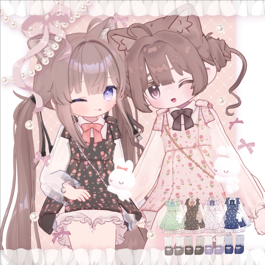 チューリップリボンワンピース【複数アバター対応】