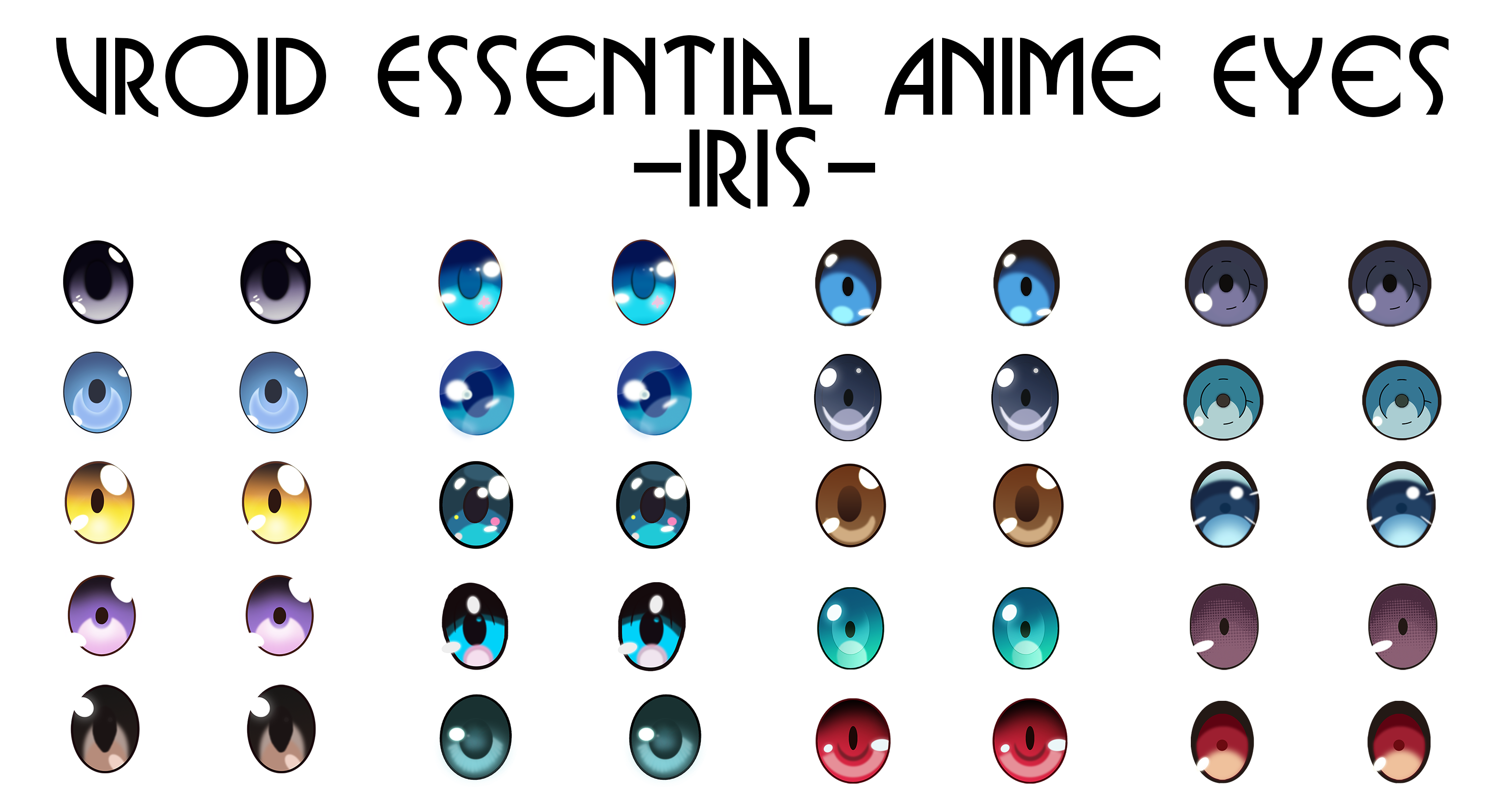 【VRoid】瞳テクスチャセットVol.1【20種類】