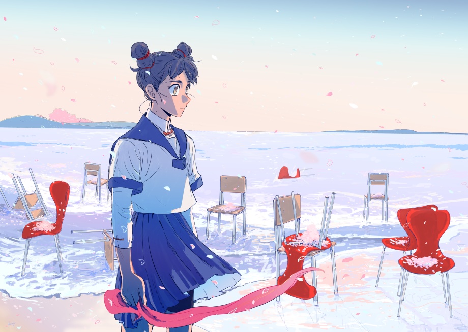 イラストパネル(A3)「春の海のこと」①