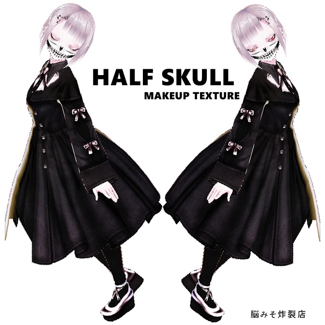 VRoid Texture ※Version:β【half skull makeup 】