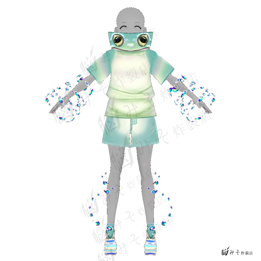 VRoid Texture ※Version:β【Frog Suit Full Set - Litoria caerulea -】