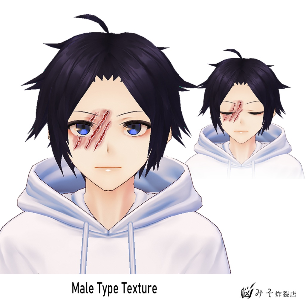 VRoid Texture ※Version:β【LACERATION MAKEUP - female type/ male type-】